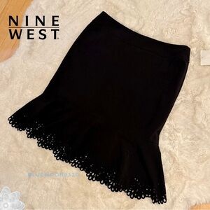 Nine West Black Pencil Skirt with Cutout Hem NWOT